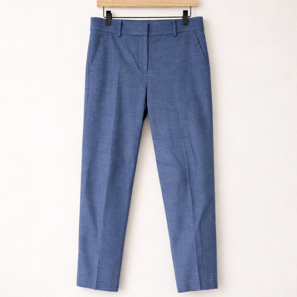 LOFT Riviera Slim Blue Ankle Pants Size 2 Cotton Stretch Tailored Work Pants